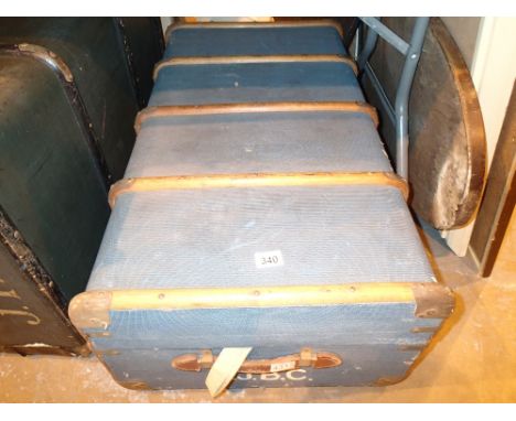 Vintage wood bound luggage trunk