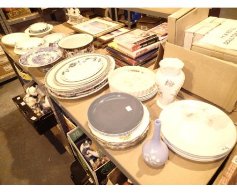 Two shelves of mixed ceramics including a Royal Albert Royal Doulton Spode etc 