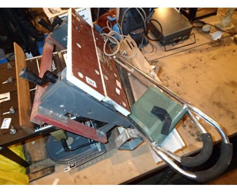 Collection of tools to include workmate jig saw etc