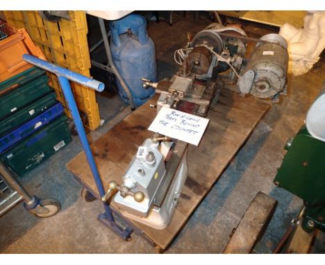 F J Edwards multispeed engineers lathe 230v cutting tools behind desk 