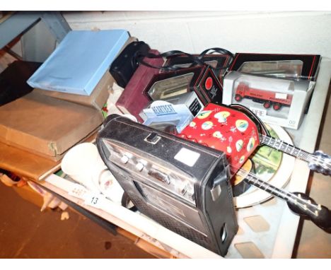 Collectors lot including Wedgwood, boxed diecast, Philips cassette recorder etc 