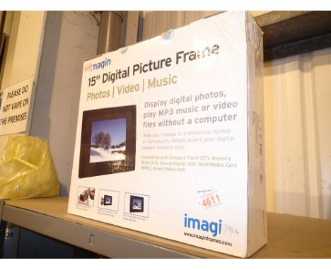 Boxed 15" digital photo frame  CONDITION REPORT: All electrical items in this lot have been PAT tested for safety and have pa