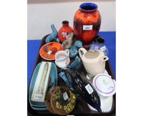A collection of Poole pottery animals, dishes, vases etc Condition Report:Available upon request