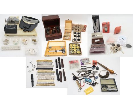A quantity of watchmaker's/jeweller's tools and spare parts Condition Report:Available upon request