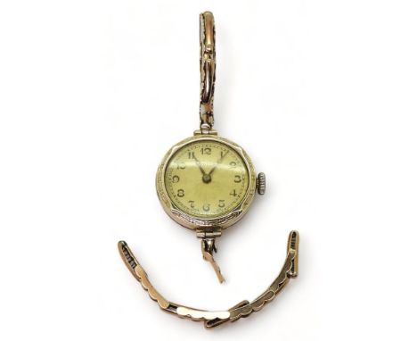 A ladies 9ct gold Rolco watch, inscribed to the reverse of the case with the date 1934, the case is stamped Rolex with Glasgo