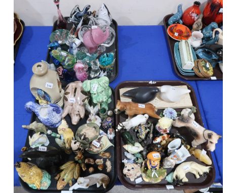 A collection of ceramic and glass animals and birds Condition Report:Available upon request