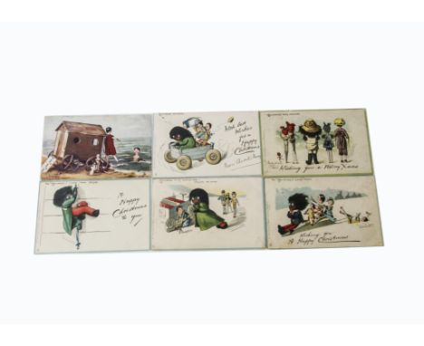 Forty-nine Raphael Tuck &amp; Sons Florence K Upton Golliwogg postcards, Including three Golliwogg’s Auto-Go-Cart 1904, two A