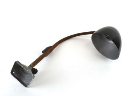 A Bauhaus-era desk lamp with a black plastic shade and flexible shaft, marked 'Typ 11622' CONDITION REPORT: Working order unk