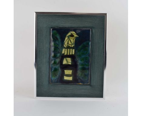 Peter Campbell (1931-1989), 'Gold Bird',enamel on copper, 18 x 13 cm