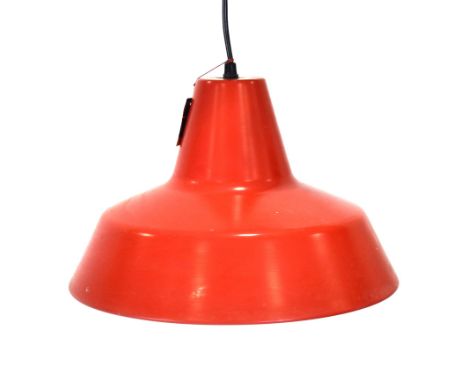 A Danish red pendant ceiling light by Laoni CONDITION REPORT: Working order unknown. Some wear.