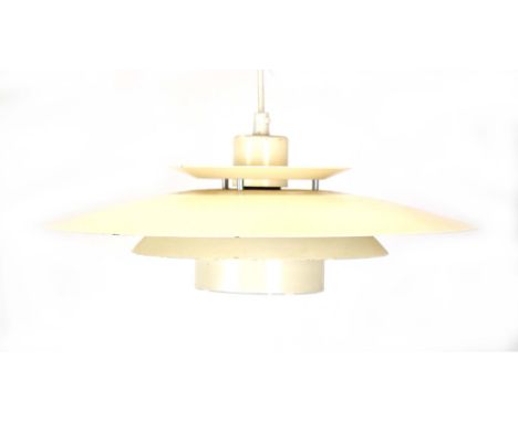 A Danish white enamelled three-tier 'Bless' ceiling light by Design Light A/S. CONDITION REPORT: Working order unknown. Some 