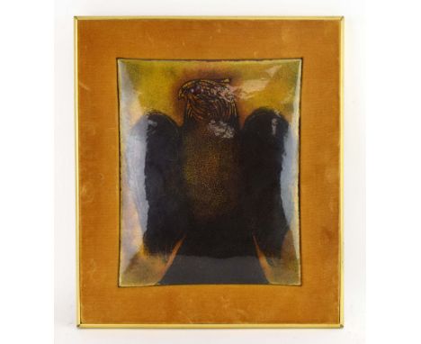 Peter Campbell (1931-1989), 'Bird of Prey',enamel on copper, 27 x 21 cm