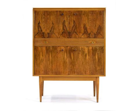 Robert Heritage for Archie Shine, a 'Hamilton' Range cocktail cabinet, the two pairs of doors veneered in rosewood and separa