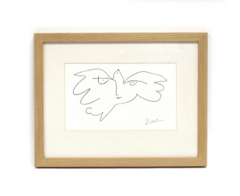 After Pablo Picasso (1881-1973),'Etude Pour Yuri Gagarin' (Study For Yuri Gagarin),A woman and dove,serigraph,unsigned,16 x 2