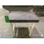 Granite Surface Plate, 30x24x3 in, Metal Legs, Reddish-Brown