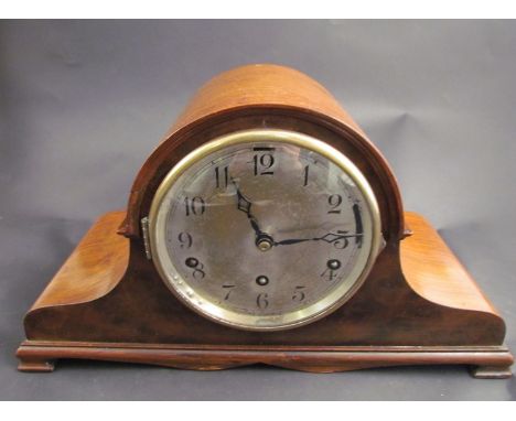 A 1920's dual chime Westminister/Whittington mantel clock, key and pendulum 
