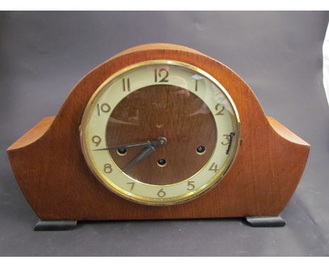 A 1960's Bentima Triple chiming Westminster/Whittington/St Micheal mantel clock with balance escapement, key 