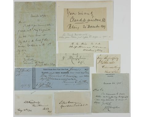 WESTERN MILITARY FIGURES IN ASIAGood group of eight signatures and one letter, all executed by British and American military 