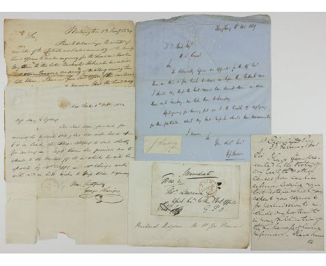 CHINA TRADE MERCHANTSGood group of four letters and two signatures, all executed by merchants and businessmen connected to th