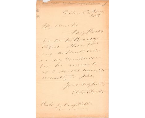 PETER PARKER(1804-1888) American physician, the first Protestant medical missionary to China. A.L.S., 1p. 8vo., Canton, March
