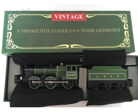 A vintage style, O gauge 0-6-0 Locomotive and Tender, 8245 LNER, Boxed