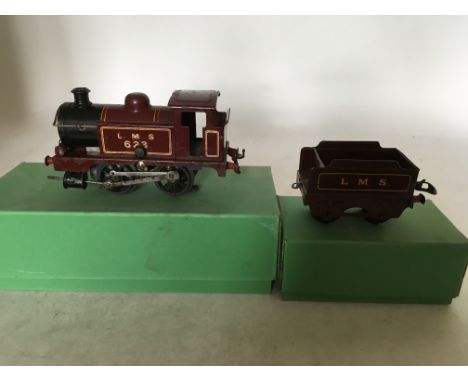 Hornby series, O Gauge, #1 Electric Tank Engine and tender , LMS 623, tinplate and boxed