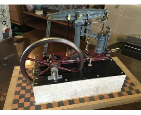 Large model beam engine, housed under glass case