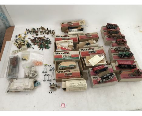 Included is a large number of Wilkinson construction kits, including 10 built models with boxes and 6 unbuilt/ partly built m