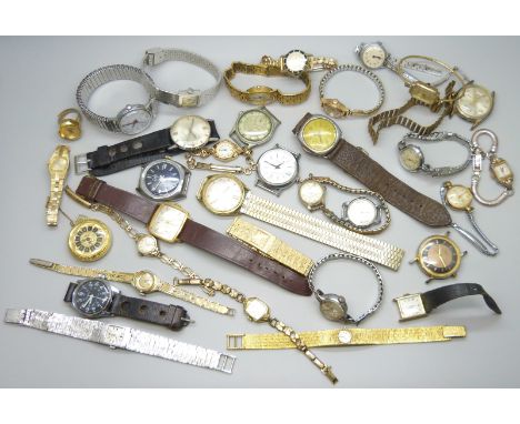 A collection of mechanical wristwatches including Timex and Oris, some a/f