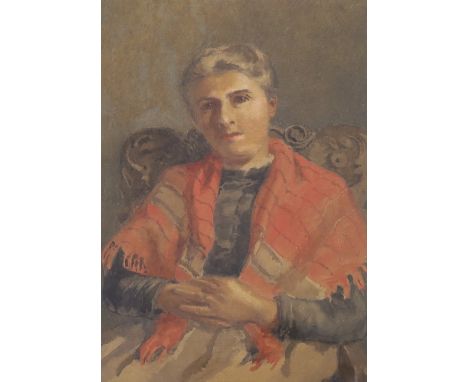Attributed to Arthur Ambrose McEvoy (1878-1927), watercolour, Portrait of an unknown lady, bears signature, applied plaque to