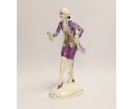 Josef Lorenzl for Goldscheider, a pottery figure, impressed number 6602 to base, 31cmTwo tiny flakes to the glaze at the bouq