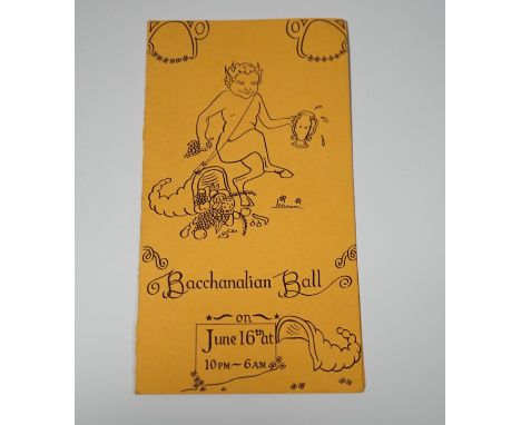 ° ° Eric Clapton and Cream interest; a ticket/programme for the Bacchanalian Ball at the University of Sussex, Friday 16th Ju