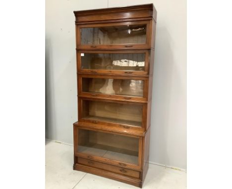 A Globe Wernicke style mahogany five section bookcase, width 87cm, depth 37cm, height 189cm