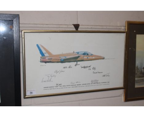 A signed coloured print after Keith Bloomfield "Hawker Siddeley Gnat"