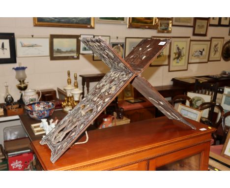 A mother of pearl inlaid folding Koran stand 