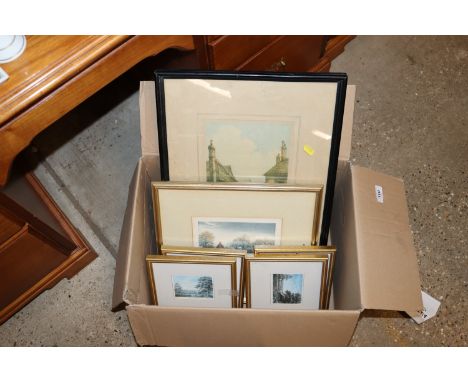 Michael Pettersson, five various coloured rural prints; and a pencil signed coloured print of Dorking
