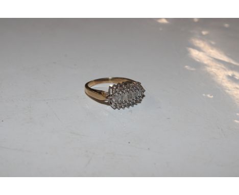A 9ct gold diamond set ring, approx. total diamond weight &frac12;carat, ring size M, total weight approx. 3.5gms