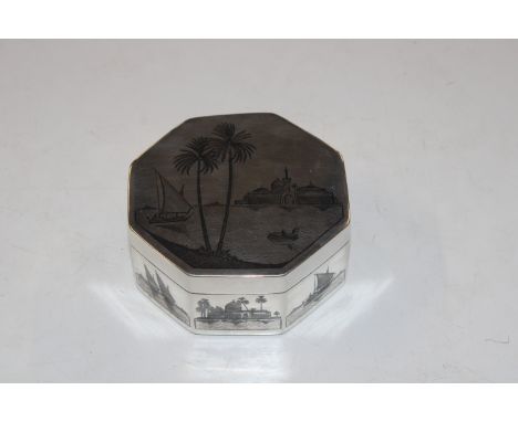 An Iraqi / Egyptian silver trinket box, approx. 146gms 