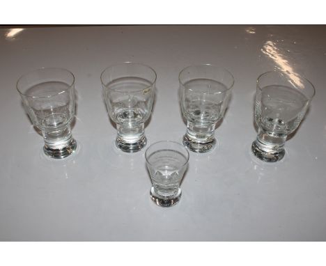 Five Caithness engraved glasses