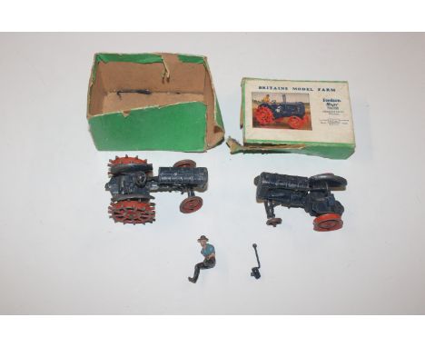 A Britains model farm Fordson Major tractor and one other AF