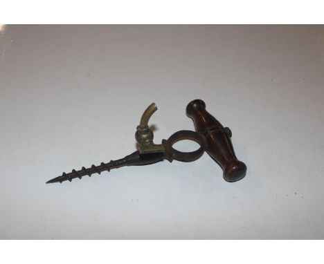 An unusual 19th Century corkscrew with tap