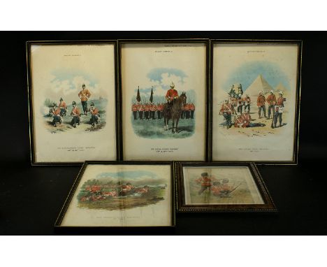 Set of ( 4 ) Military Types Signed R. Simkin Prints. Consists of 1/ No 56 - Saturday August 6th 1892 - The Leicestershire Reg