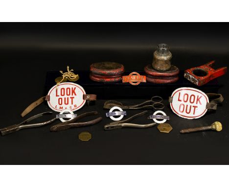 Railway Interest A Collection Of Road And Railway Related Items To Include Three London Transport Cap Badges. Three Ticket Ni