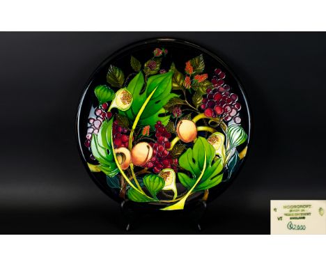 Moorcroft - Large and Impressive Modern Tube lined Charger ' Queens Choice ' Design. Designer Emma Bossons. Date 2000. Diamet