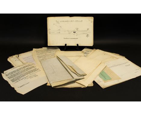 Railway Interest. Original Railway Documents  - Including Liner Misc, Line Diagrams March etc. Interesting Lot. Please See Ph