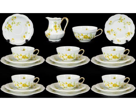 Haviland & Co Limoges Hand Painted 22 Piece China Tea Service, Made For H. G. Stephenson Manchester, Floral Pattern. c.1900 -