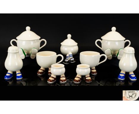 Carlton Ware Collection of Various Comical and Novelty Lustre Pottery Ware on Feet. Designers Roger Michell and Danka Napiork