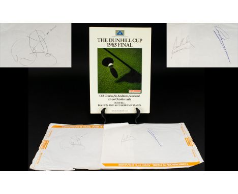Autographs Of Bruce Forsyth And Famous Golfers Greg Norman And Paul Way - On Dunhill Cup Pro-Am Team Sheet Together With Acco