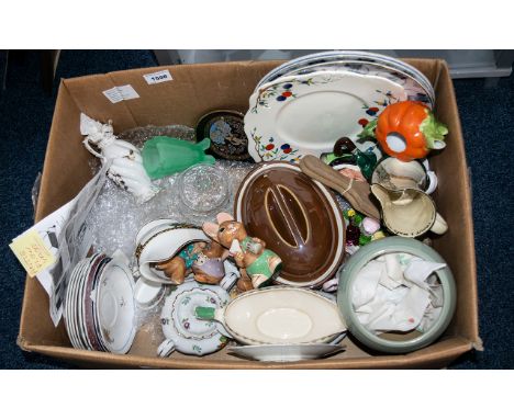 Mixed Lot Of Collectables - Comprising Four Pendelfin Figures Picnic Midge, Muncher, Lucy Pocket, Phumf. A Collection Of Plat