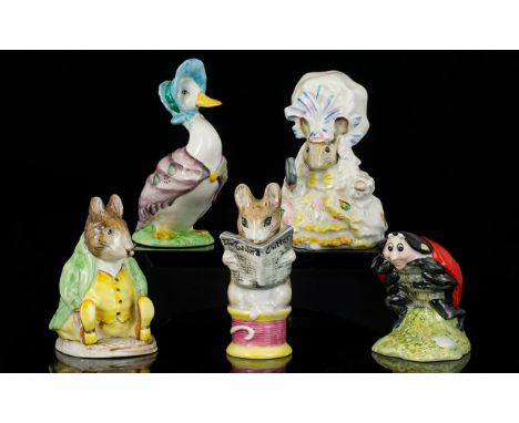 Beswick Beatrix Potter Hand Painted Figures - Good Collection of ( 5 ) Figures. Comprises 1/ Samuel Whiskers Early Figure. BP